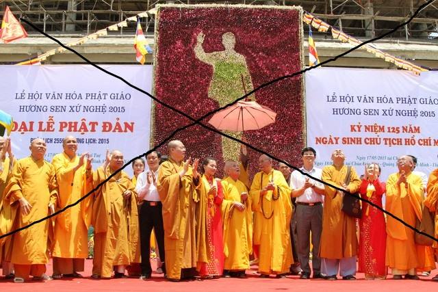 Phản đối việc thờ ảnh Bác Hồ trên khán đài Phật đản