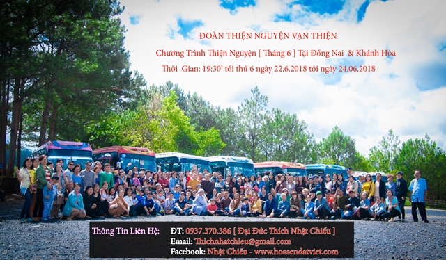 Chương Trình Thiện Nguyện Tháng 6 - 2018 Tại Đồng Nai - Khánh Hòa 